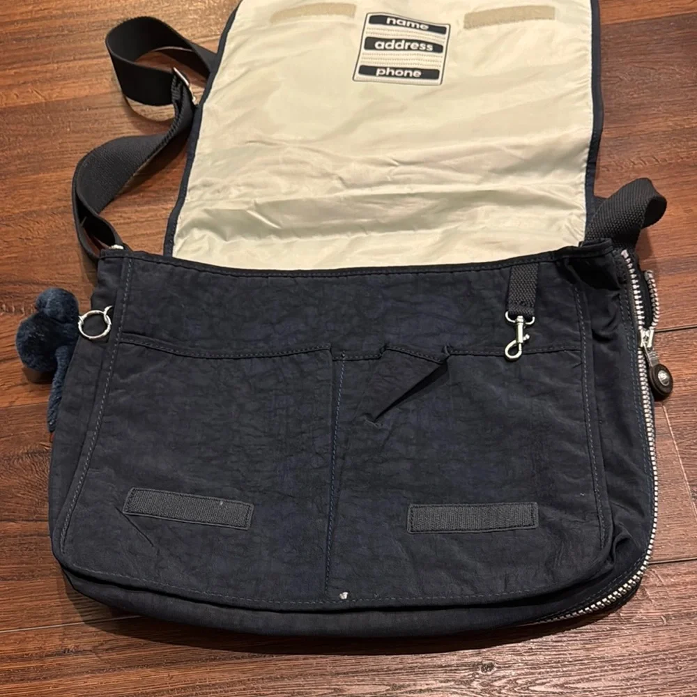 Kipling Navy Messenger Bag with Charm